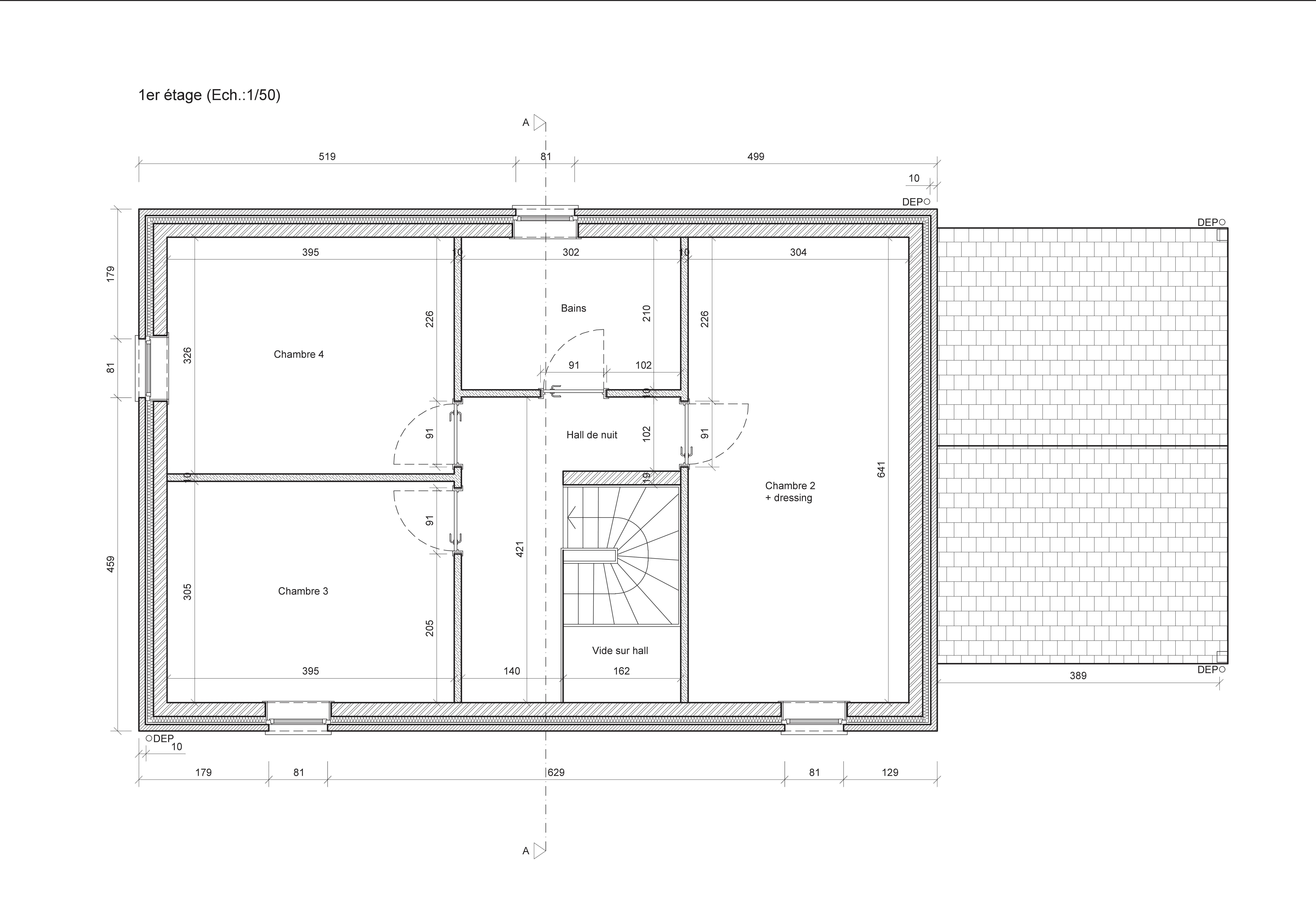 Plan deuxième étage